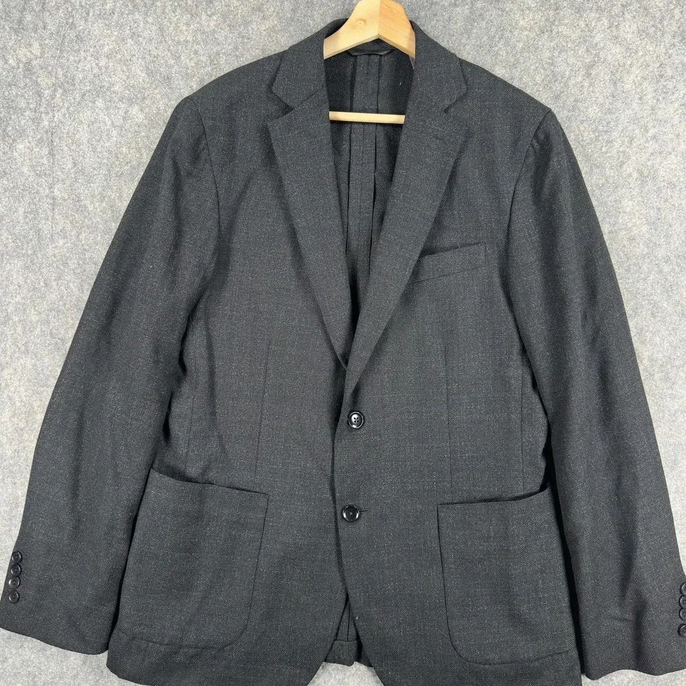 Charles Tyrwhitt Blazer Mens 40R‎ Gray Slim Fit Wool Reda Italian Fabric Jacket